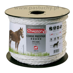 Lina do pastucha dla koni PRESTIGE O6 mm WHITE/RED 200M 2